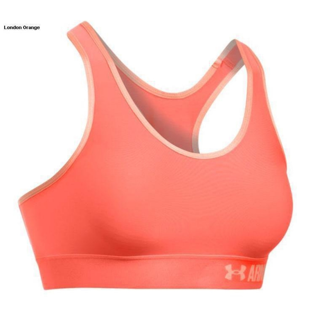 Under Armour london orange color women's mid sport's bra, small
